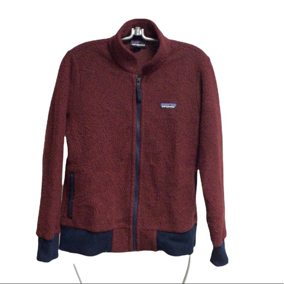 Patagonia Sweaters - Patagonia Burgundy Red Full Zip Fleece Sweater S